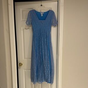 PARAGON Blue Lace Midi Dress